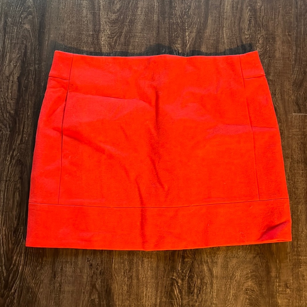 J Crew Factory Red Wool Mini Skirt